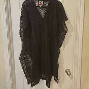 Johnny Was Black Floral Lace Kimono